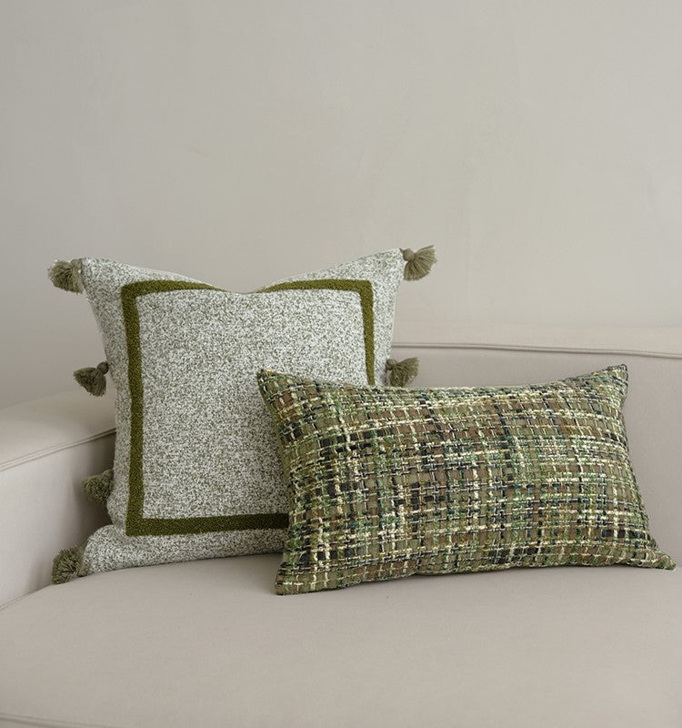 LIV - Jacquard kussenhoes met borduurwerk, 50x50 cm
