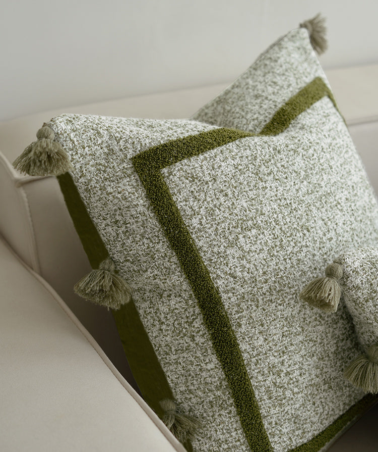 LIV - Housse de coussin jacquard avec broderie, 50x50 cm