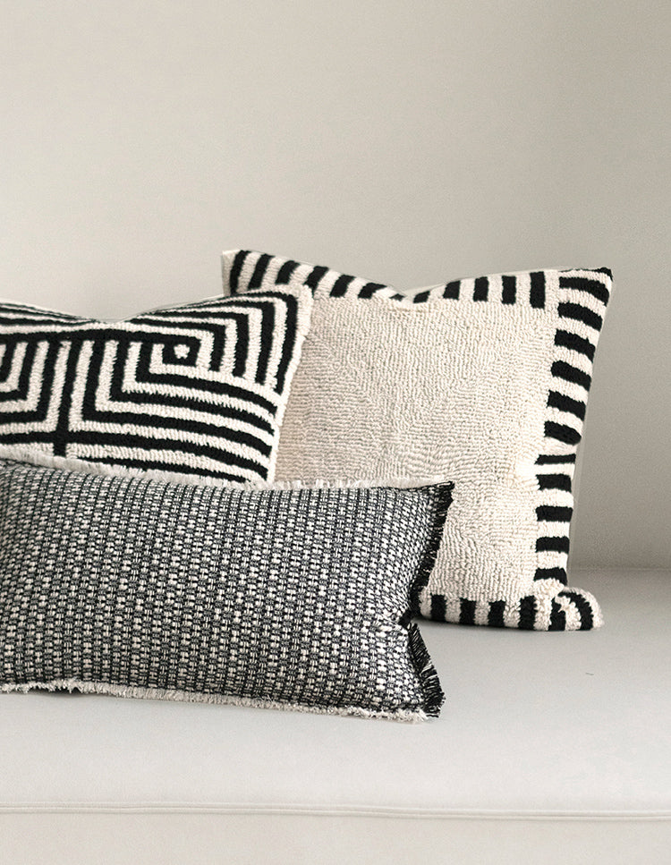 EMMA - Housse de coussin tuftée 100% coton 50x50 cm