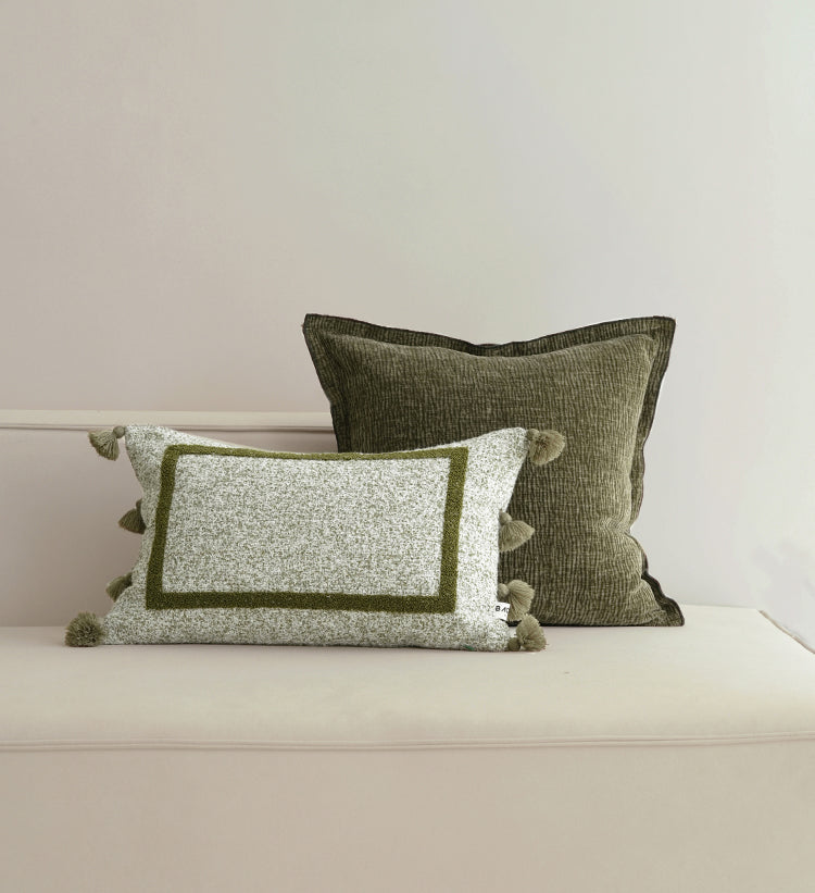 LIV LUMBAR - Jacquard kussenhoes met borduurwerk, 30x50 cm