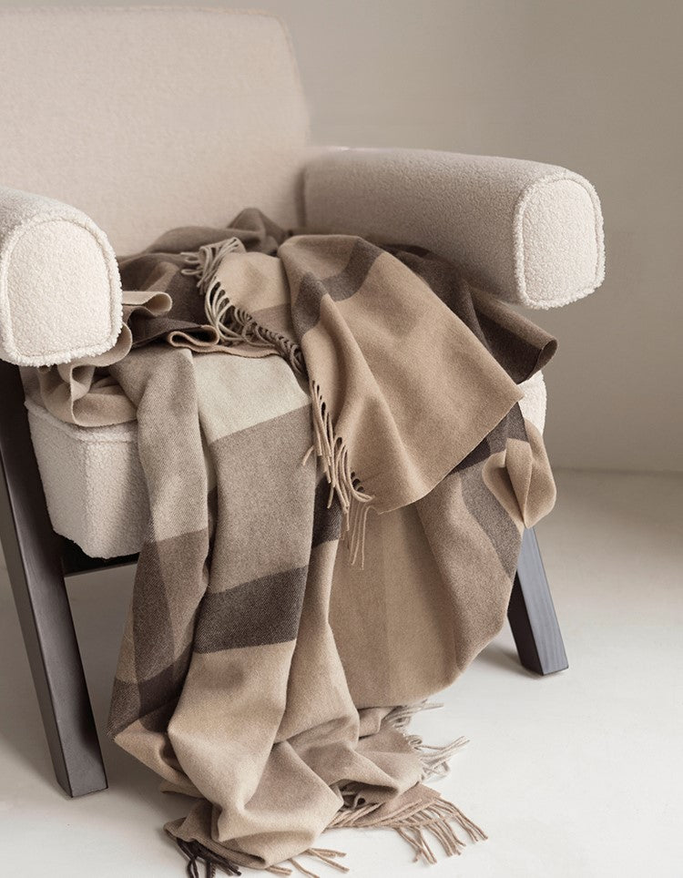 COCO - Plaid 100% laine d'agneau certifié WOOLMARK, 150x200 cm