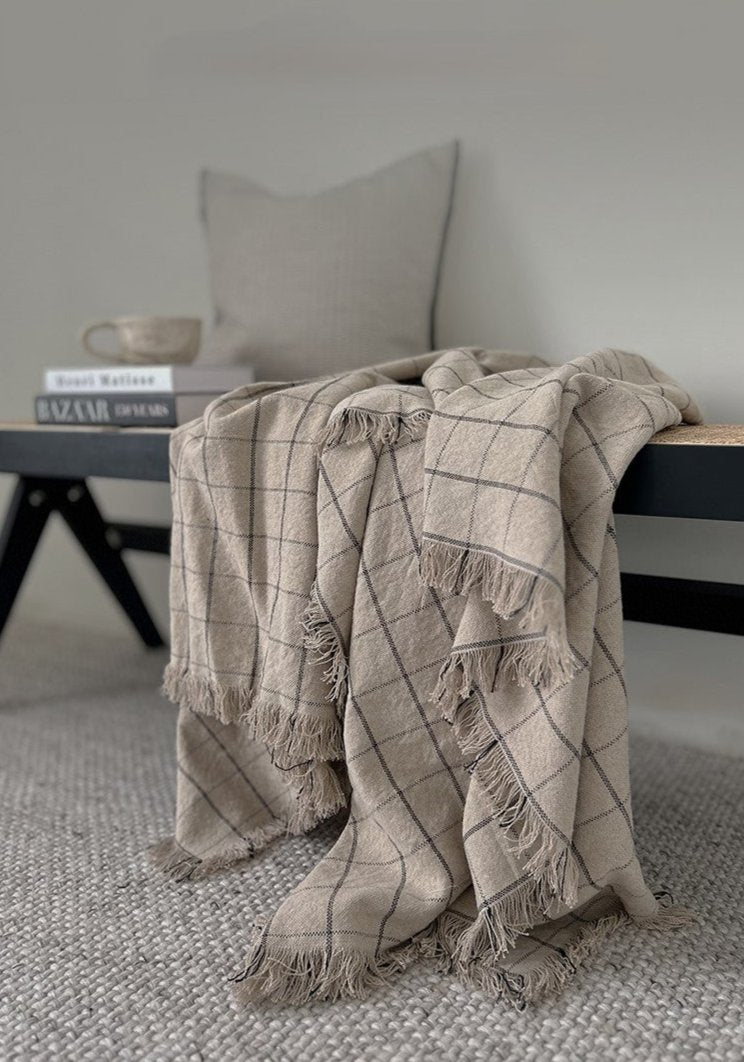 WASABI – Linen cotton blanket, 130x200 cm