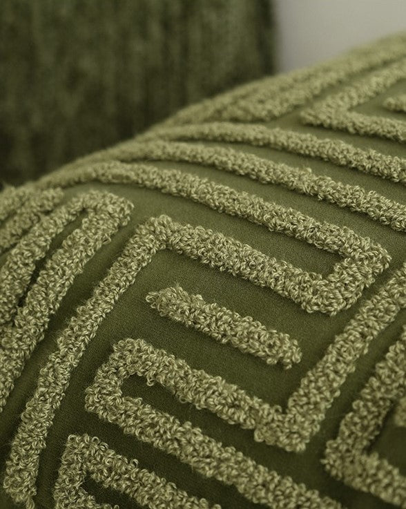 NOA – Jacquard cushion cover, 50x50 cm | Geometric green