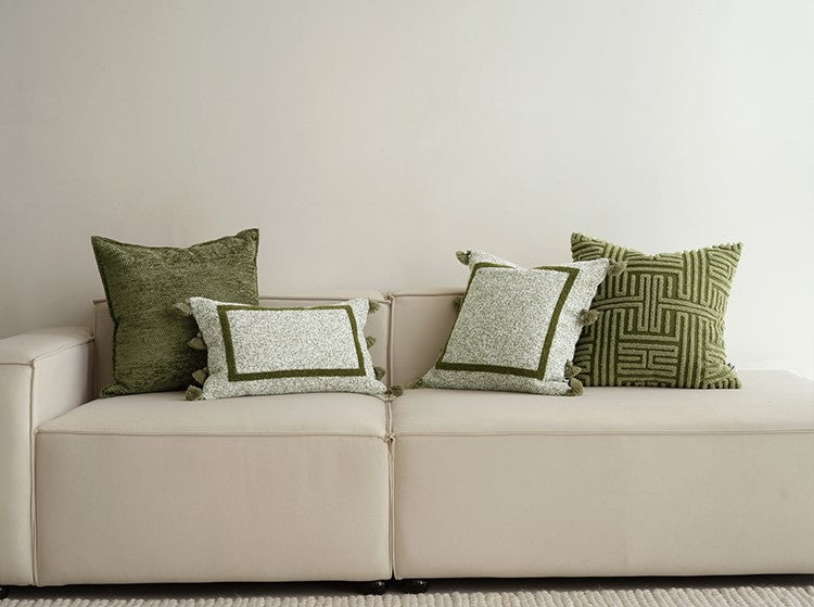 LIV LUMBAR - Jacquard kussenhoes met borduurwerk, 30x50 cm
