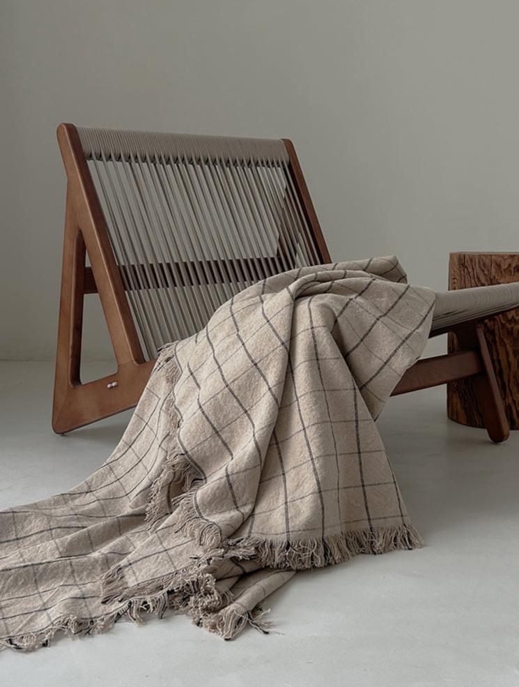 WASABI – Linen cotton blanket, 130x200 cm