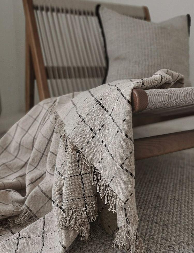 WASABI – Linen cotton blanket, 130x200 cm