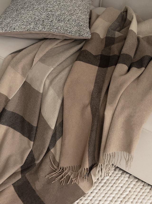 COCO - Plaid 100% laine d'agneau certifié WOOLMARK, 150x200 cm