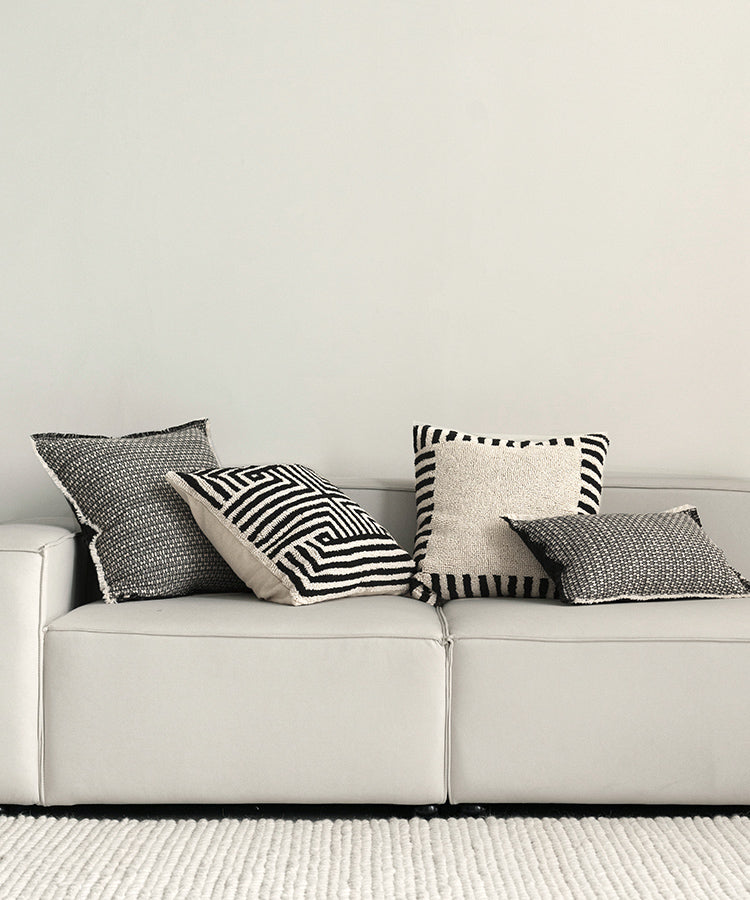 EMMA - Housse de coussin tuftée 100% coton 50x50 cm