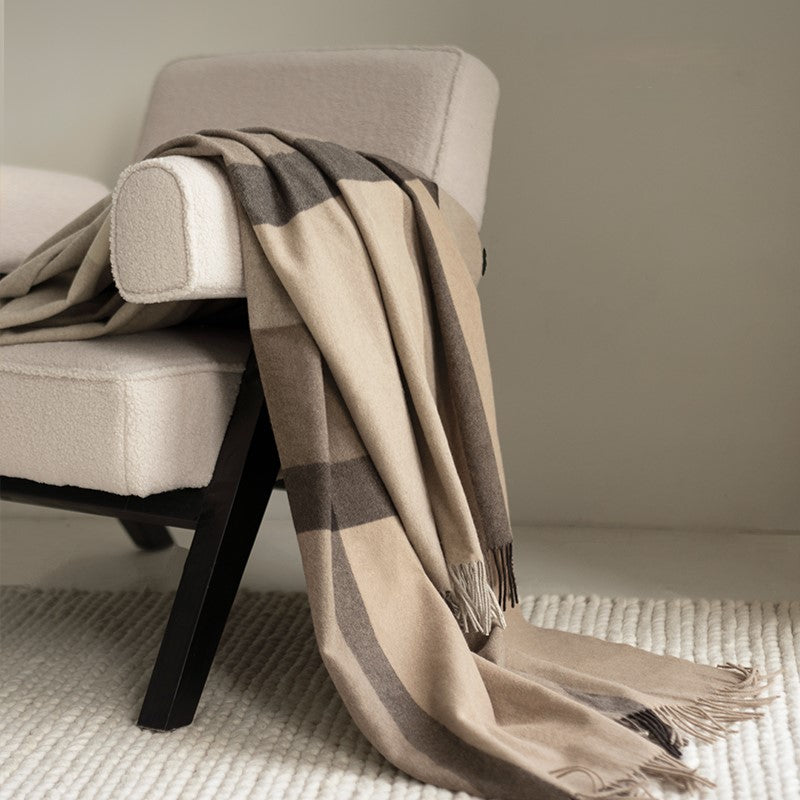 COCO - Plaid 100% laine d'agneau certifié WOOLMARK, 150x200 cm