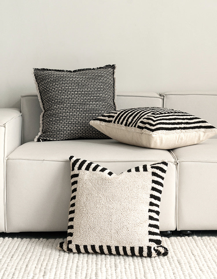 EMMA - Housse de coussin tuftée 100% coton 50x50 cm