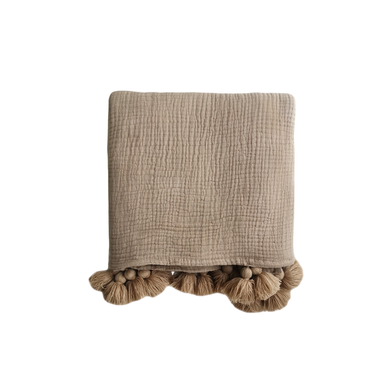 POMPOM – Plaid 100% cotton, 145x160 cm