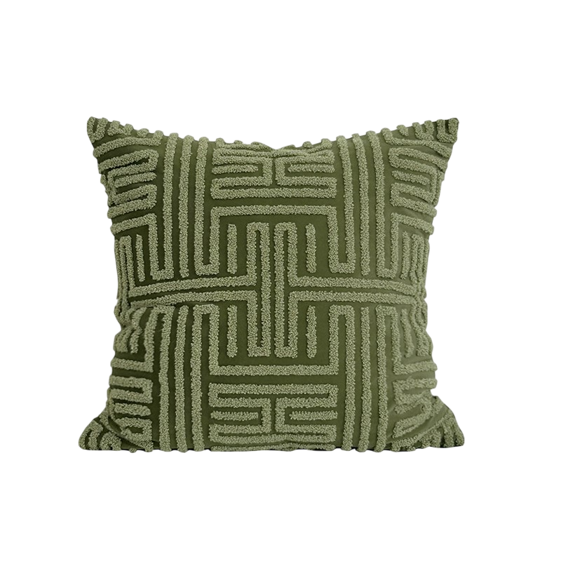 NOA – Jacquard cushion cover, 50x50 cm | Geometric green