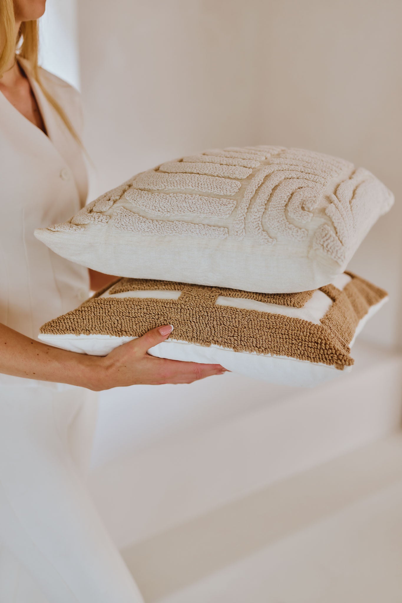 LUNA – Luxe getufte kussenhoes, 45x45 cm