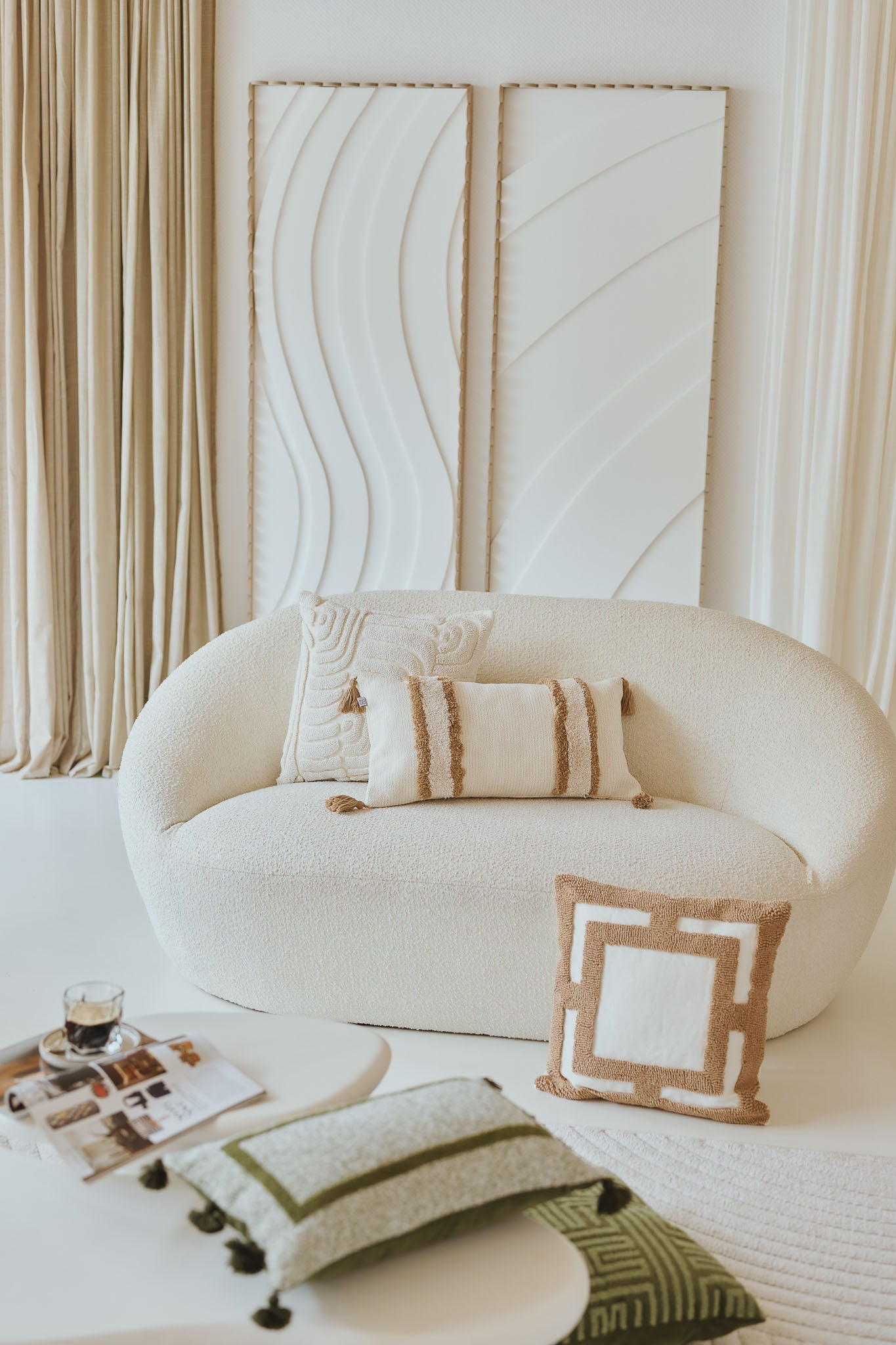 CLARA - Housse de coussin tuftée, 30x50 cm