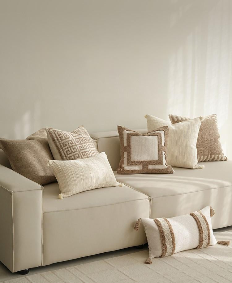 ISABELLE - Housse de coussin tuftée 100% coton 50x50 cm