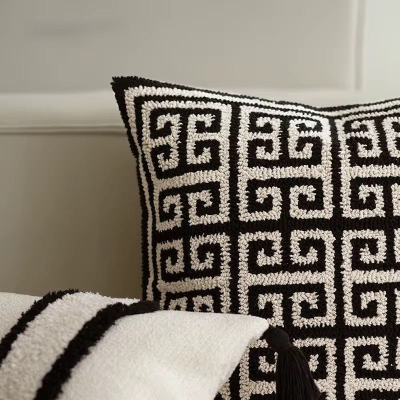 ISABELLE - Housse de coussin tuftée 100% coton 50x50 cm