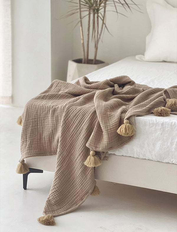 POMPOM – Plaid 100% cotton, 145x160 cm
