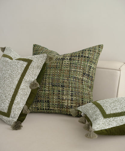 LIV LUMBAR - Jacquard kussenhoes met borduurwerk, 30x50 cm