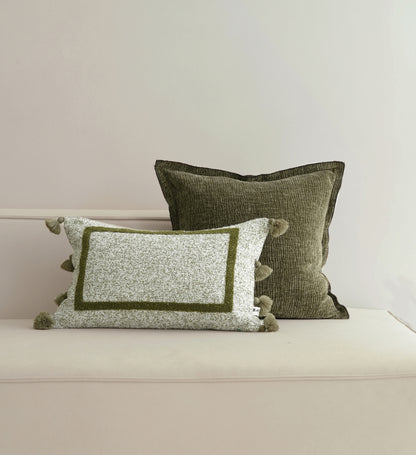 LIV LUMBAR - Jacquard kussenhoes met borduurwerk, 30x50 cm