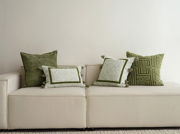 LIV – Jacquard cushion cover with embroidery, 45x45 cm