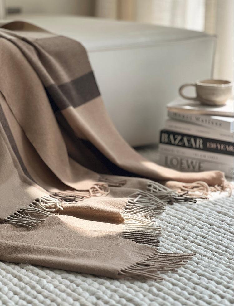 COCO - Plaid 100% laine d'agneau certifié WOOLMARK, 150x200 cm
