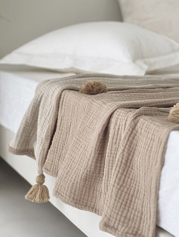 POMPOM – Plaid 100% cotton, 145x160 cm