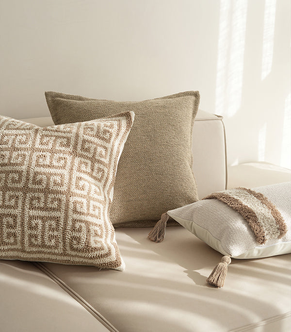 ELISE - Housse de coussin en lin mélangé, 50x50 cm