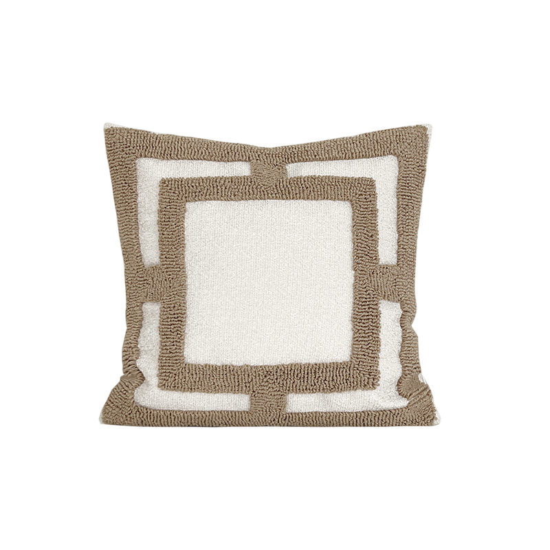 AMELIE - Housse de coussin capitonnée en lin mélangé, 45x45 cm
