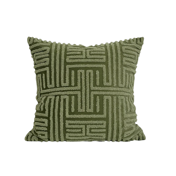 NOA – Jacquard cushion cover, 50x50 cm | Geometric green