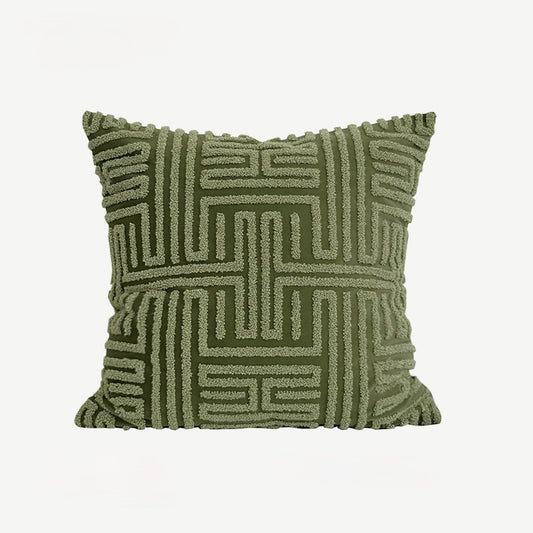 NOA - Jacquard kussenhoes met borduurwerk, 50x50 cm