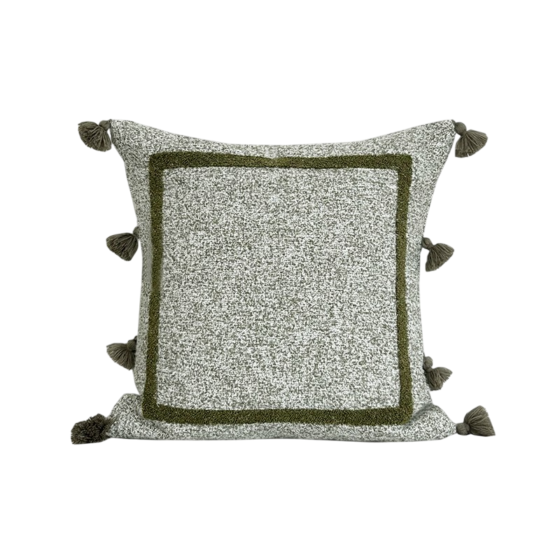 LIV – Jacquard cushion cover with embroidery, 45x45 cm