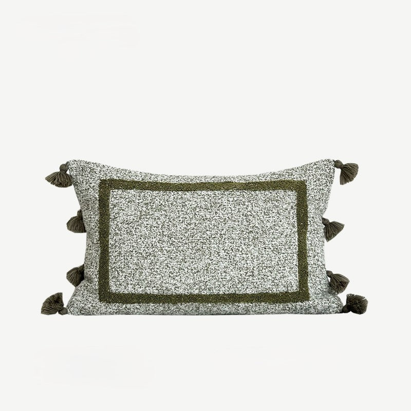 LIV LUMBAR - Jacquard kussenhoes met borduurwerk, 30x50 cm