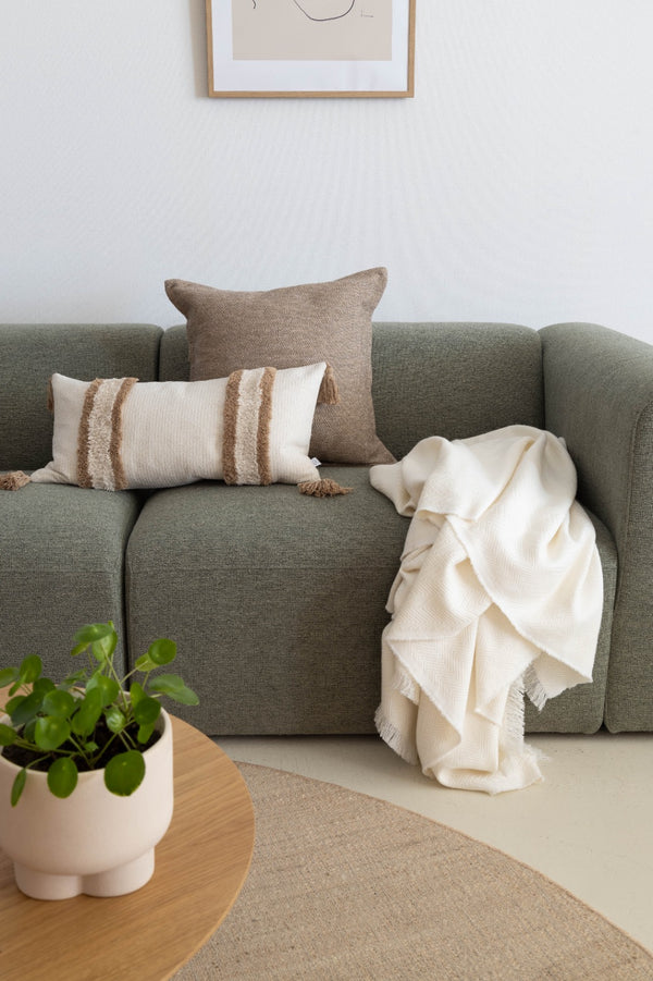 ELISE - Housse de coussin en lin mélangé, 50x50 cm