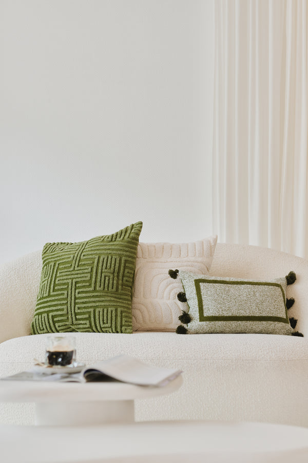 LIV LUMBAR – Jacquard cushion cover with embroidery, 30x50 cm