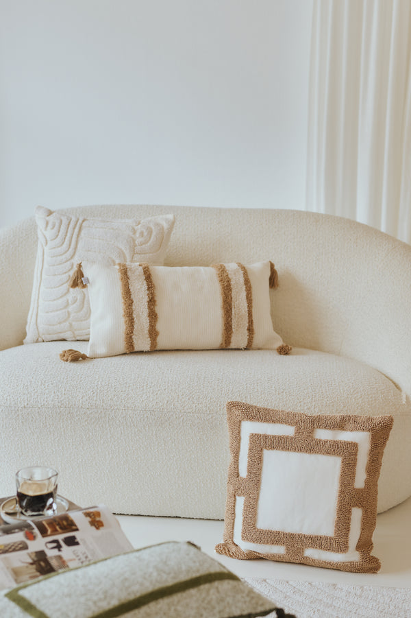 AMELIE - Tufted Cushion Cover Linen Mix, 50x50 cm